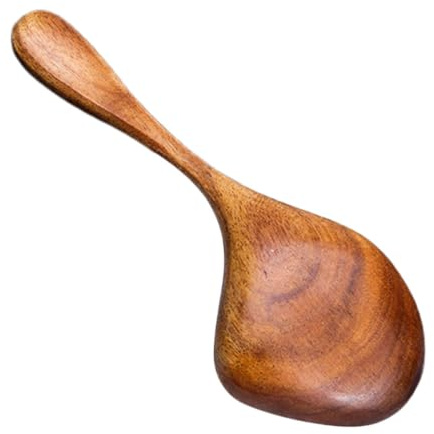 TOYANDONA Cuchara de Cocina de Madera Vertedor, Cuchara Sopera de Tamaño Mediano para Servir Sopa y Salsa, Utensilio Ergonómico para Uso Doméstico en Hogar y Cocina