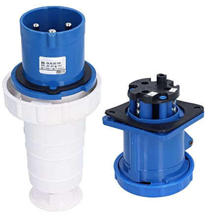 Acouto Juego de Enchufes Industriales 220250V 63A 2P+ IP67 Conector Enchufe 3 Pines Enchufe Industrial Trifásico Soc Industrial Juego de Enchufes Industriales Toma de Sellado Toma de 3 Fases3