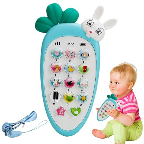 Teléfono Móvil Educativo Para Bebés - Teléfono De Simulado De 5,9x3,54 Pulgadas, De Aprendizaje De Rol, Juego Interactivo Entre Padres E Hijos | Lindo Bebé Con Forma De Zanahoria Con S