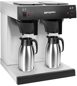 GGM Gastro Filterkaffeemaschine 2x2L 2,8 kW | Ideal für den Dauereinsatz, hochwertige Edelstahlverarbeitung, zeitsparende Reinigung, integrierter Überhitzungsschutz