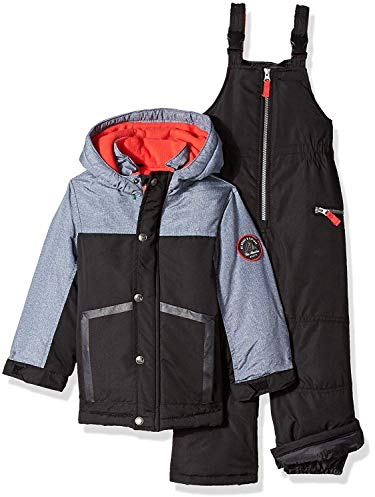 Carter's Boys' Little Heavyweight 2-piece Skisuit Snowsuit, very black/grey texture, 5/6