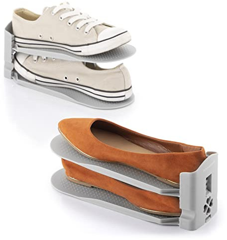 InnovaGoods® Justerbar skoinredning Scholzzer (6 enheter), organiserar dina skor på ett bekvämt och effektivt sätt, med olika storlekar och fack.