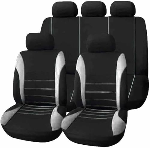 Sitzbezüge Auto Set für Ford Fiesta MK7 2011-2017, Autositzbezüge Seasons Protectors Schonbezüge Sitzschoner Innenraum Zubehör,D-Grey