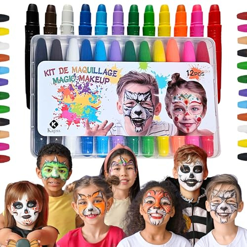 Kinderschminke | Halloween Make-up | Festival Make-up | Kinderschminke | Kinderschminke | Mädchen Jungen | Make-up Damen | Farbstift Gesicht | 12 Stück