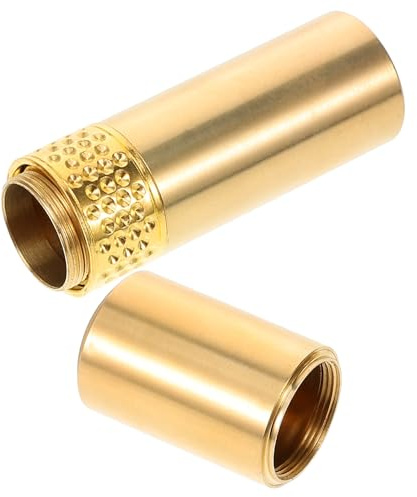 Uonlytech Portaagujas Compacto de Cobre Puro Cierre de Tornillo, Tubo Multifunción para Almacenamiento Seguro de Agujas de Coser, Práctico Estuche Portátil para Costura Hogar