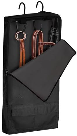 Generisch Pferdegeschirrtasche | Halfter-Trensentaschen mit 3-Zinken-Sattelhalter | Robuste Zaumzeug-Werkzeugtasche aus 1680D Oxford-Stoff | Schutztasche für Halfter | Reitzügel