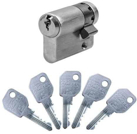 EVVA FPS Halbzylinder 27/10 | Schließzylinder Profil-Zylinder mit Bohrschutz | Marken-Qualität | Patentschutz bis 2041 | 5 Schlüssel und Sicherungskarte