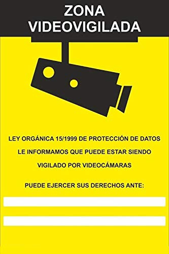 MovilCom® - Señal de aluminio ZONA VIDEOVIGILADA | CAMARA VIGILANCIA 210X300mm homologado nueva legislación (ref.RD30942)