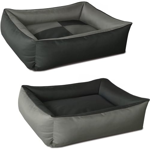 BedDog® 2in1 Max Quattro Grigio/Antracite M, 70x55 cm, Letto per Cane M Fino a XXXL, 9 Colori, Cuscino, Divano, Cestino per Cane