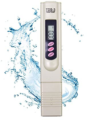 Digital TDS Messgerät Wasserqualität Tester, Handheld TDS Meter Tester mit LCD Anzeige Messbereich 0-9990ppm, Wassertester für Trinkwsser Schwimmbad Pool Aquarium Spas(Grau)