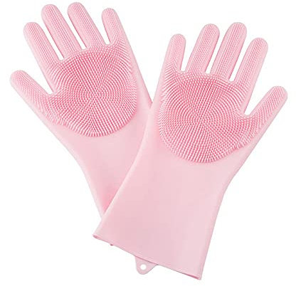MZY1188 1 Paar Silikon-Geschirrspülhandschuhe - Wiederverwendbare magische Reinigungshandschuhe,Gummi-Peeling-Haushaltshandschuhe für Küche/Auto/Bad