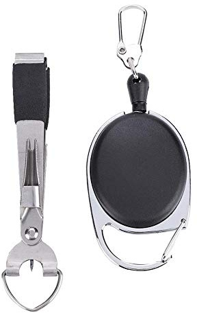 Angelschnur Schneider, Angelschnurzange, Angelschnurschneider mit Zinger Retractor Fishing Knot Tying Tool, Angelschnur Knipser, Quick Knot Tool, Knoten Tool Haken