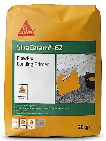 Sika SikaCeram 62 Flow Fix Bonding Primer for Porcelain Paving – High-Strength – Fast Curing – Grey – 20 kg