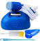 testyu 2000ML Urinflaschen Unisex mit Halterung, Auslaufsicherer Deckel und Schlauch, Tragbare Urinalflasche für Männer Frauen mit Reinigungsbürste für Behinderte, ältere, Auto, Camping, Blau