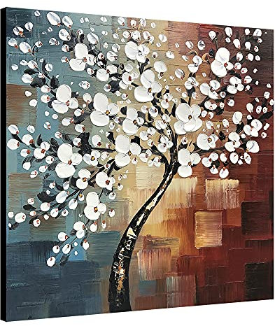Wieco Art Grande Morning Glory 100% dipinto a mano moderna astratta pittura ad olio su tela floreale da parete arte per la decorazione della casa decorazione della parete
