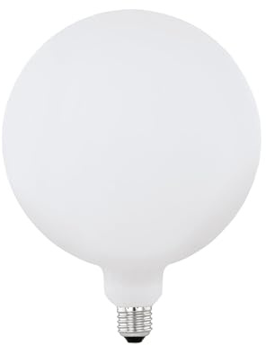 EGLO E27 LED Lampe dimmbar, extra-große Glühbirne Globe Big Size | 4 Watt (entspricht 25 Watt), Leuchtmittel warmweiß, 2700k, Glühlampe opal weiß, G200, Ø 20 cm
