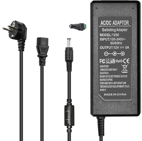Transformador de 60 W, 5 A, adaptador de red DC12 V, controlador para tira de luces LED 5050/3528