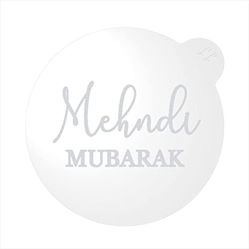 LissieLou Mehendi Mubarak Cookie Embosser Eid Ramadan Celebrations Icing Stamp Fondant Embosser - Clear