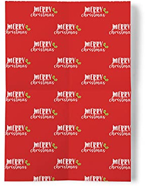 The Victorian Printing Co - Merry Christmas Holly - Large Christmas Wrapping Paper, 1