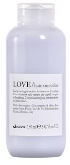 Davines LOVE Hair Smoother Cream, Taming Leave-On Anti-Frizz Formula for Wavy, Unruly, Coarse Hair - Moisturizes & Smooths Without Leaving Residues or Weighing Down with Olive Extract, 5.07 Fl Oz