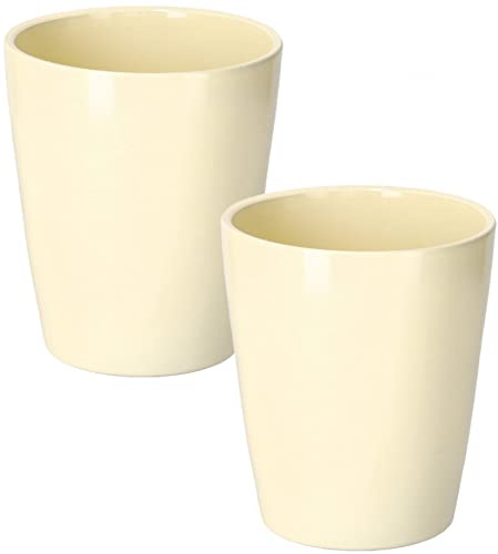 KOTARBAU® 2 x Macetero de cerámica para orquídeas H 150 mm, Maceta para orquídeas, Maceta de Ceramica, Tiesto de Flores y Plantas, Maceta Crema, Tiesto de cerámica esmaltada, Juego de Macetas