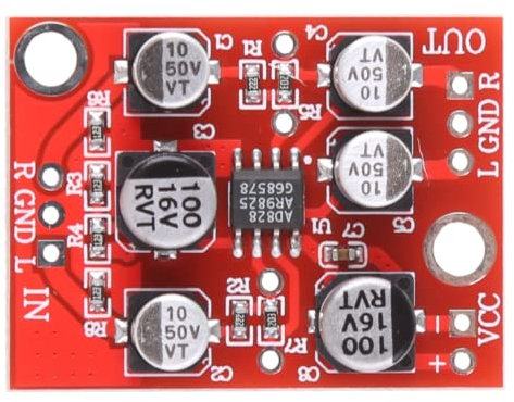 Fasizi DC 5V-15V 6V 12V AD828 OP Amp Scheda Preamplificatore Audio Stereo Modulo Preamplificatore