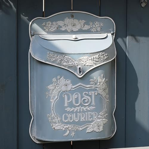 BIG FORTUNE Cassetta delle lettere da parete per casa esterna vintage in metallo cassetta delle lettere stile antico fascino nostalgico decorazione per la casa giardino vintage inglese cottage