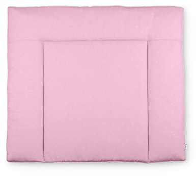 Ehrenkind® Wickelauflage 85x75 cm | Waschbar + 100% Bio-Baumwolle Bezug | Wickelunterlage | Wickeltischauflage | Standard 100 by OEKO-TEX 75x85cm Rose weiße Punkte