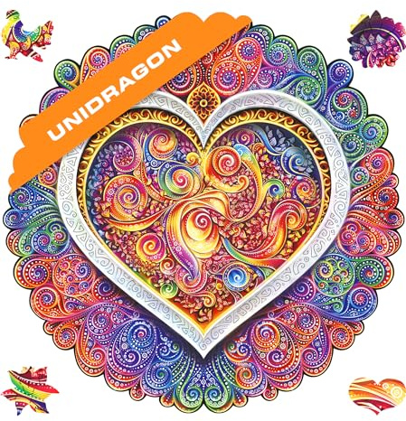 UNIDRAGON Holzpuzzle für Erwachsene - Conscious Love Puzzle - 700 Teile | Royal Size 45 x 45 cm - Einzigartig geformte Puzzleteile - Lasergeschnittenes Holz - Holzgeschenkbox