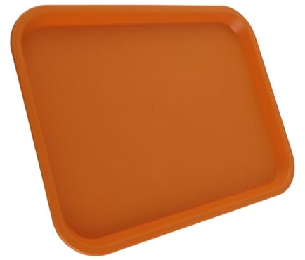 QANYEGN Orange Serviertablett Rechteckig, Rutschhemmend Gastro Tablett, Chinesischer Stil Fast Food Tablett für Wohnungen, Cafés, Restaurants, Dessertläden