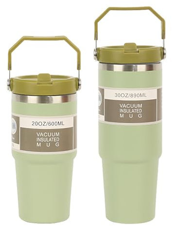 Tigayhc Stainless Steel Tumbler with Straw, 20oz/30oz Cup Travel Mug Water Bottle for Hot and Cold Coffee Vacuum Insulated Water Bottle for Home, Office or Car