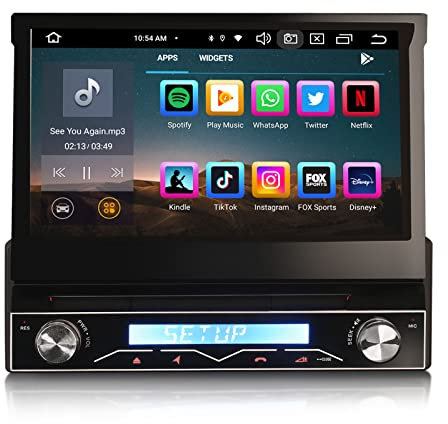 GONFEN IPS Touchscreen Universal 1DIN Acht-Kern 4GB RAM 64GB ROM Android 13 DAB+ Autoradio mit GPS Navi Support Wireless CarPlay Android Auto Bluetooth 5.0 DSP WiFi 4G OBD2 DVB-T2 CD DVD TPMS RDS SWC
