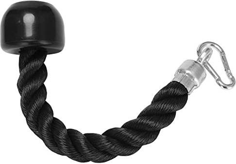 Yheonver Cuerda individual de tríceps resistente con gancho a presión, cable de fijación de fitness, cuerda desplegable para gimnasio en casa