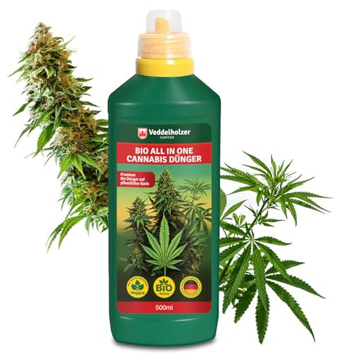 Veddelholzer Premium 500 ml All in One Bio Cannabis Dünger für Wachstum & Blüte. Organischer Hanf Dünger für alle Cannabiskulturen und Substrate für Indoor & Outdoor inklusive Dosierkappe