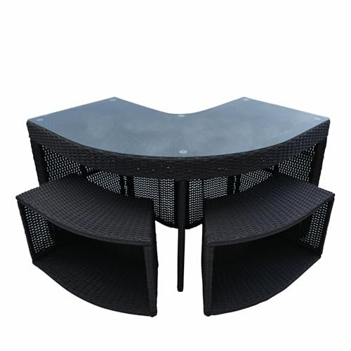 CANADIAN SPA CO. Bar d'angle pour Piscine avec Tabouret, mobilier de Bord pour spas et Hot Tub angulaires, Collection mobilier de Bord, Osier résistant aux intempéries, Cadre Aluminium antirouille