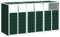 vidaXL Copribidone con Ruote per 3 Bidoni Verde 216x81x115 cm Acciaio, copribidone singolo con ruote, copribidone da giardino, copertura per cassonetti