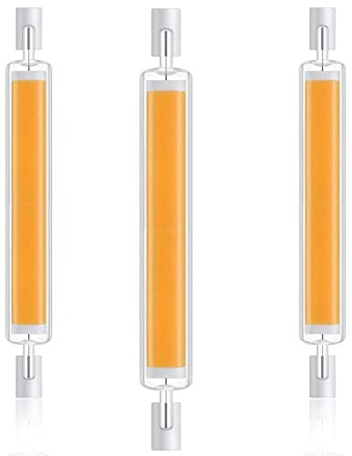 Bombilla R7S LED 118mm 30W Luz Cálido 2700K, Bombilla LED R7S Regulable, Sustitución Halógeno de Tipo J 118mm 300W, 3000LM, Sin Parpadeo, Lámpara Lineal para Lámpara de Pared, Proyector, 3 Piezas