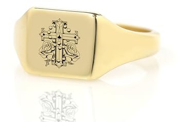 Chicano Kreuz Siegelring - Benutzerdefinierte Chicano Ring - Personalisierte Ring - Gravierte Christian Ring - Unisex-Ring