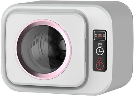 Bärbar torktumlare, 300 W liten torktumlare med LCD-pekskärm och inbyggd timer, 65℃ konstant temperaturtorkning, lågt ljud, för lägenheter, sovsalar