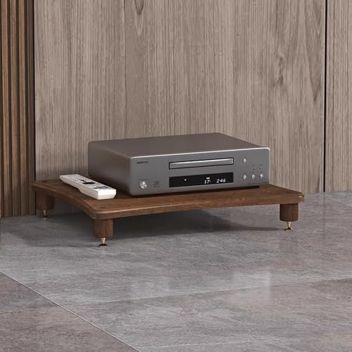 HDYZJQ Retro-Stereoschränke/Audio-Rack, AV-Medienturmständer/Eckregal Für Videospielkonsolen, HiFi-DVD-Halter Aus Holz, Plattenspielerständer(Brown,1 Tier)