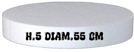 Generico Base in Polistirolo Rotonda Ø 55 cm, H 5 cm – Supporto per Torte a Piani e Cake Design