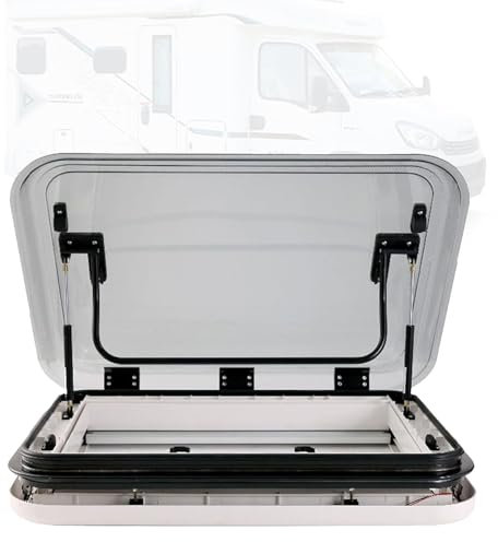 VNATWGOO 500 X 500 Mm, 700 X 500 Mm, 800 X 500 Mm, Led-Beleuchtung Und Sonnenschutz, Universelles Dachfenster FüR WohnwagenanhäNger,800×500mm