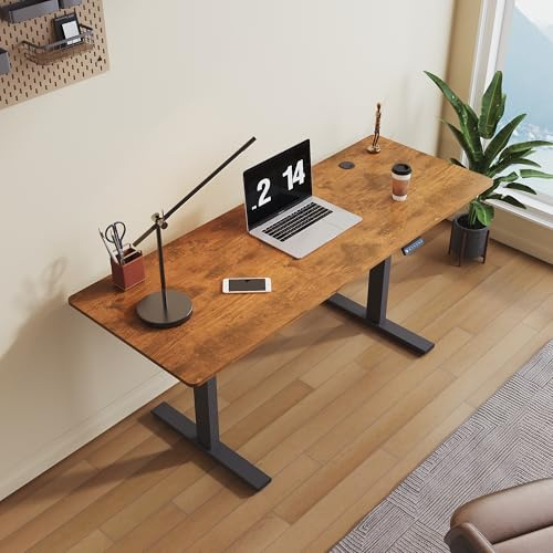 SONNI höjdjusterbart skrivbord elektriskt, 160 x 60 cm, borstlös motor med 3 minnesfunktioner, anti-kollisionssystem och kabelhantering, ståsitsbord för hemmakontor, 80 kg lastkapacitet