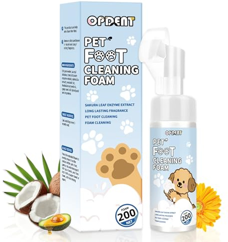 Paw Cleaner for Dogs & Cats - No-Rinse Foaming Pet Foot Washer - paw Cleaner for Dogs Built-in Scrubber Brush for Dirty, Muddy Paws - Dog feet Cleaner (Gardenia)