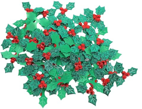 BAZEITFLOW 100 Pezzi Foglie di Stoffa Verde per Decorazioni Natalizie, Accessori DIY per Feste di Natale e Banquet, Foglie Creative Tradizionali per Addobbi Eleganti