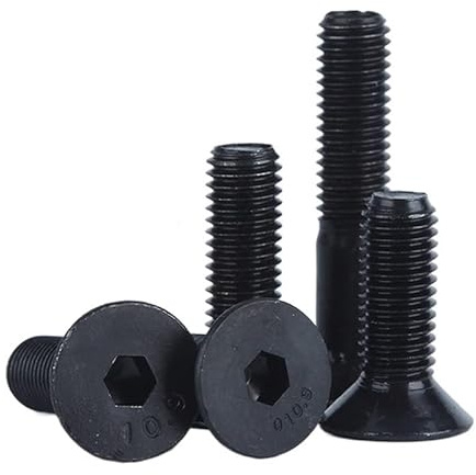 Stehbolzen, 20 Stück M5 M6 M8 Länge 6–50 mm Innensechskant Flachsenkkopfschraube Kohlenstoffstahl Innensechskantschrauben Maschinenschraube(12mm,M8(20PCS))