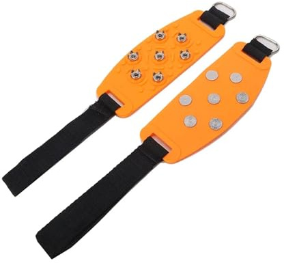 grampones Garras for Hielo, Siete Dientes, Garras for, Escalada al Aire Libre, Nieve, montaña, Antideslizantes, for Ajustables para Senderismo Invernal(Orange)