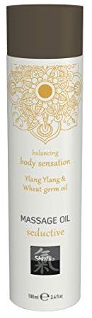 HOT Massage Oil seductive Ylang Ylang & Wheat germ oil. Massageöl auf Basis natürlicher Öle. Mehr Spass & Erotik bei der Partnermassage, 100 ml