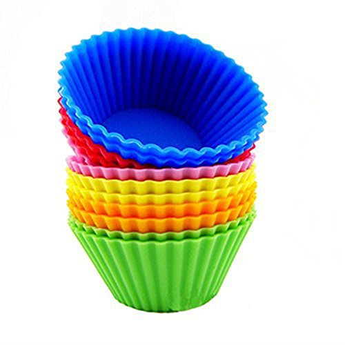 Pirottini in Silicone Per Muffin 12 Pirottini Colorati Per Muffin Adatti Per Forno Microonde E Congelatore