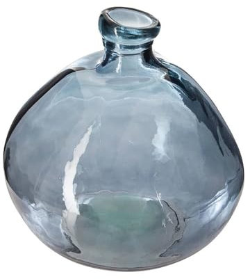 ATMOSPHERA CREATEUR D'INTERIEUR - Vaso rotondo Uly in vetro riciclato blu tempesta D23cm